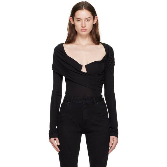Paris Georgia Otto Off Shoulder Bodysuit in Black S - Picture 2 of 5